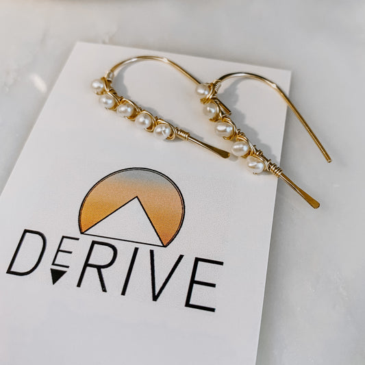 Mini Pearl U Shaped Threader Earrings