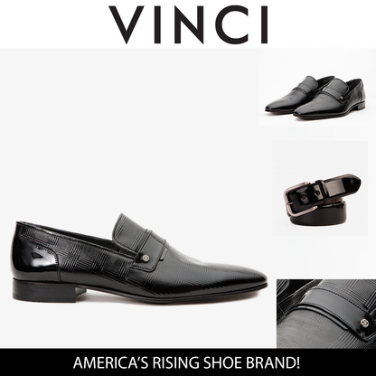 The Warsaw Men Shoe Black Leather Bit Loafer