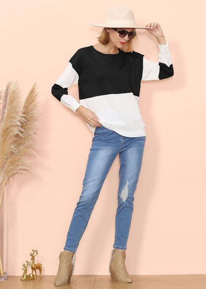 Color Block Net Detail Sweater