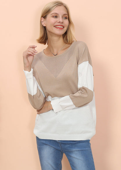 Color Block Net Detail Sweater