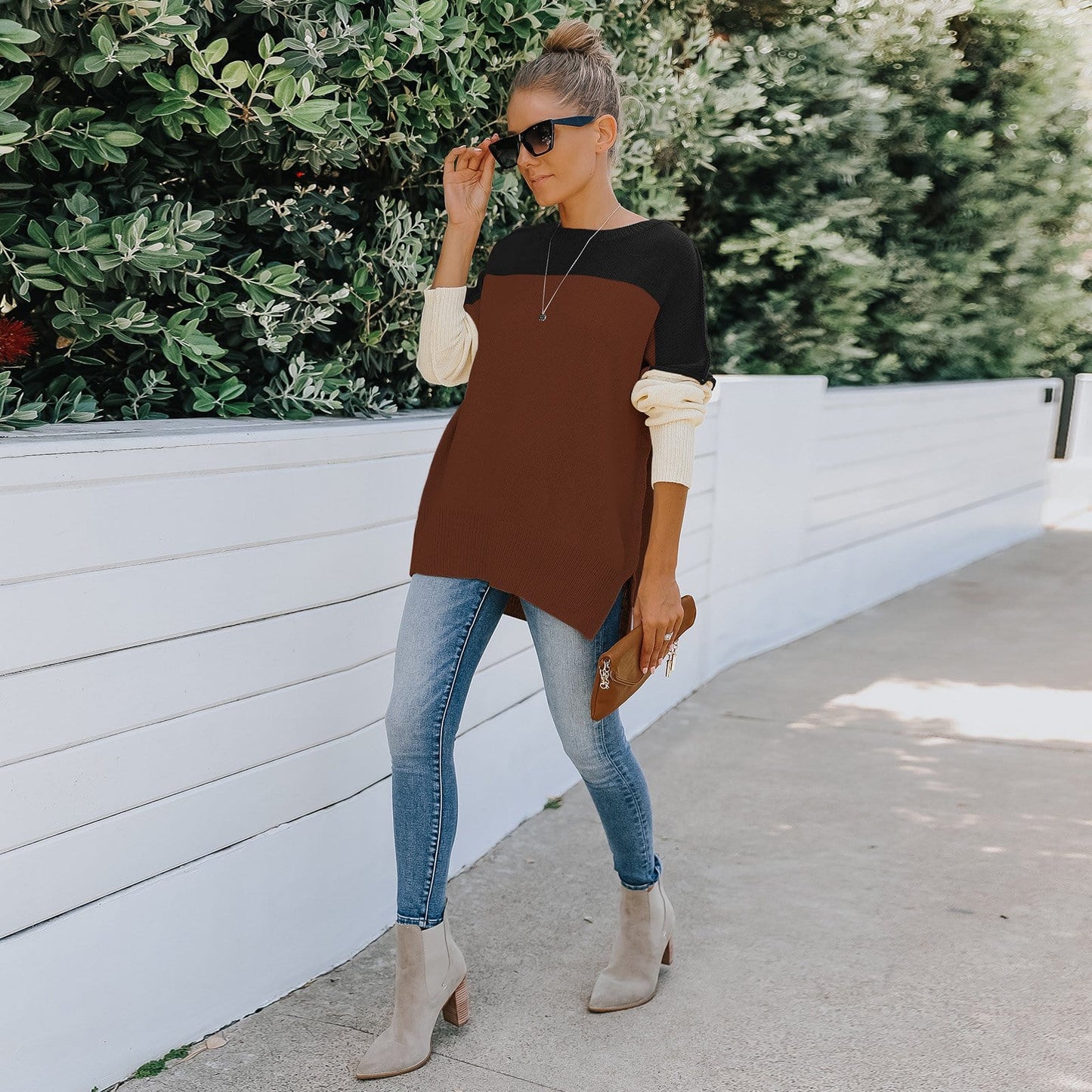 Triple Tone Long Knit Sweater