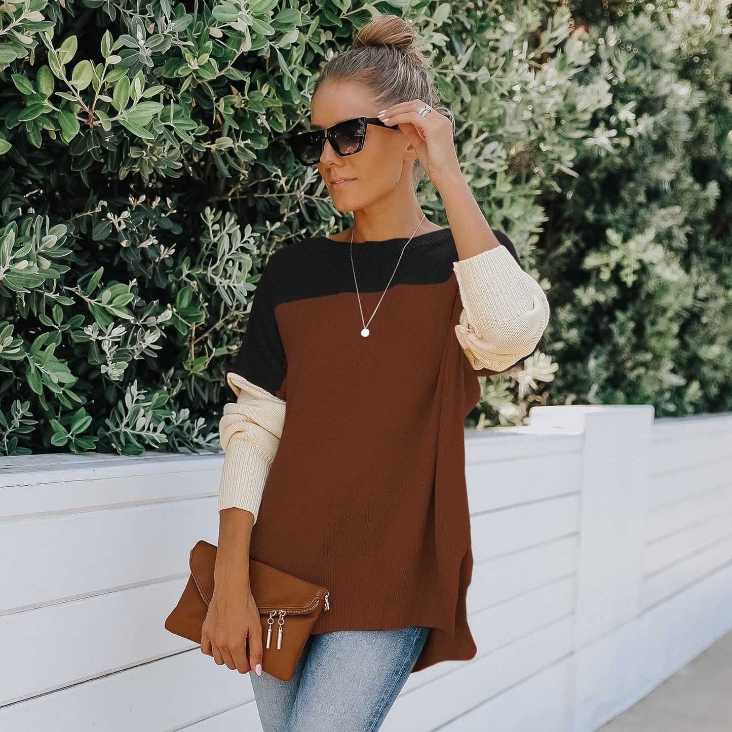 Triple Tone Long Knit Sweater