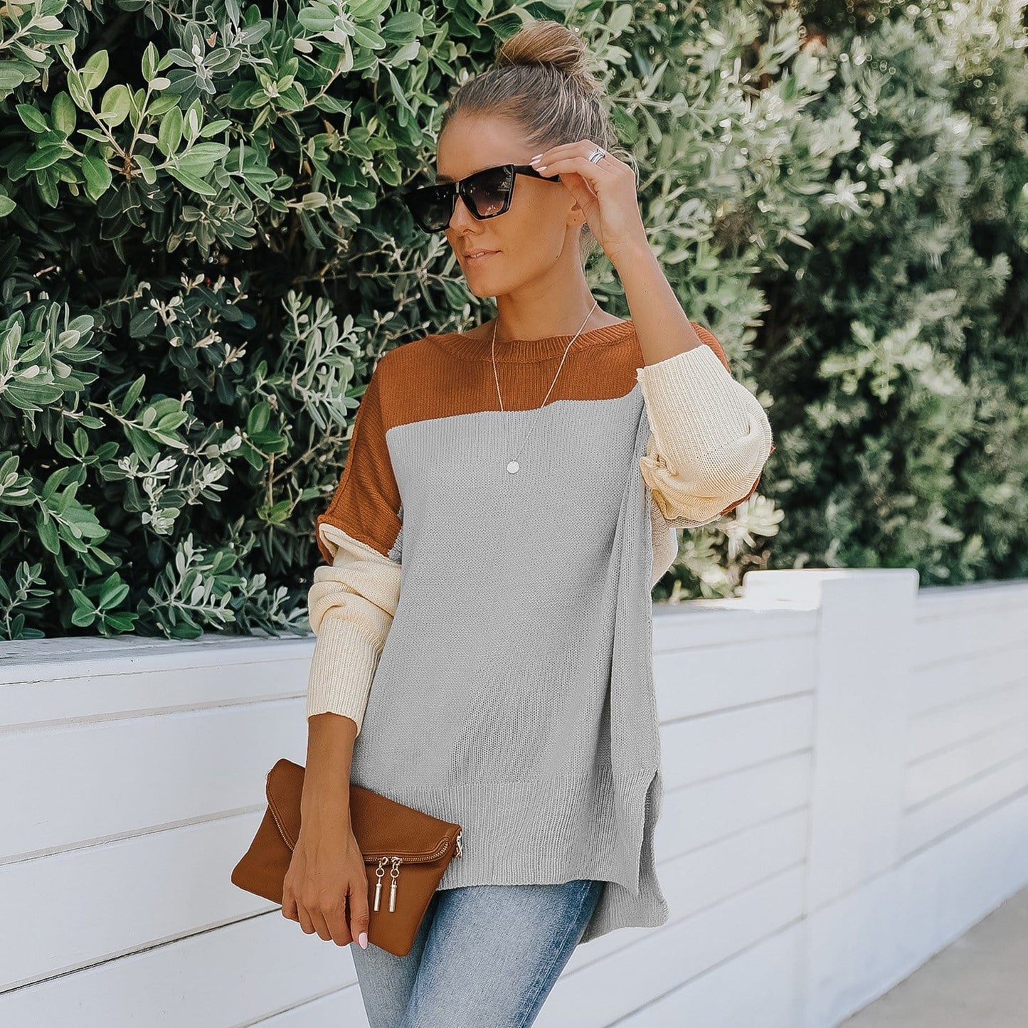 Triple Tone Long Knit Sweater