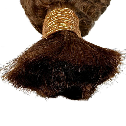 Medium Brown Deep Wave Color 4 Bulk 100% Human Braiding Hair