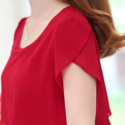 Loose A- line Plus Size Ladies Slimming Short Sleeve Cake Dress