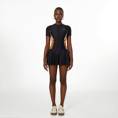 Sports Swimwear Women One Piece Boxer Conservative Slim Looking Belly Covering Spring Swimming