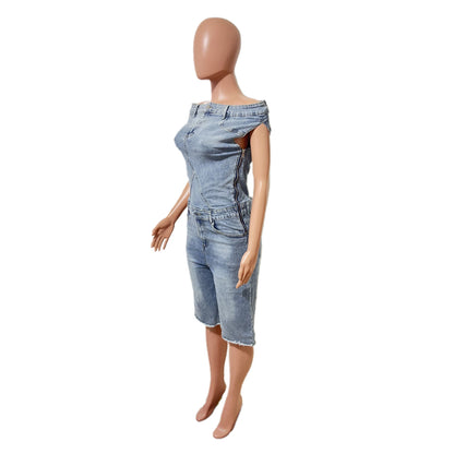 WOMEN FASHION DENIM ROMPER