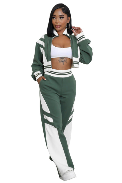 WOMEN FASHION CASUAL TWO PIECE PANT SET