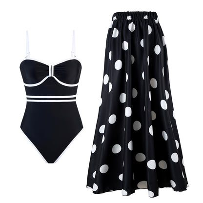 One Piece Swimsuit Covering Belly Thin Swimsuit round Skirt Set Best