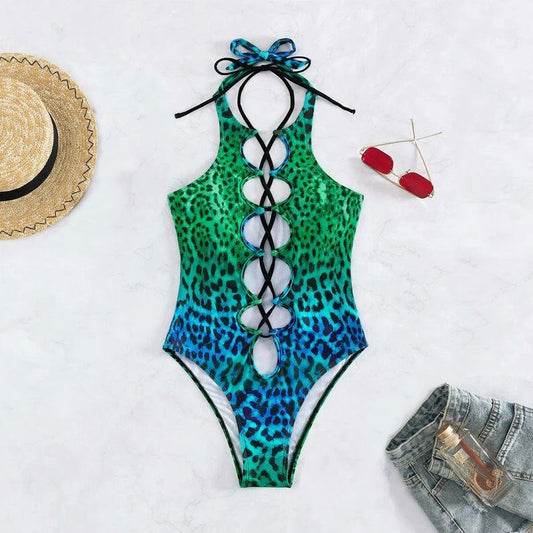 Hollow Out Cutout out Strap Sexy Swimsuit Tight Spring Swimsuit Women Bikini