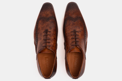 The Royal Hand Craft Brown Wingtip Oxford Men Shoe
