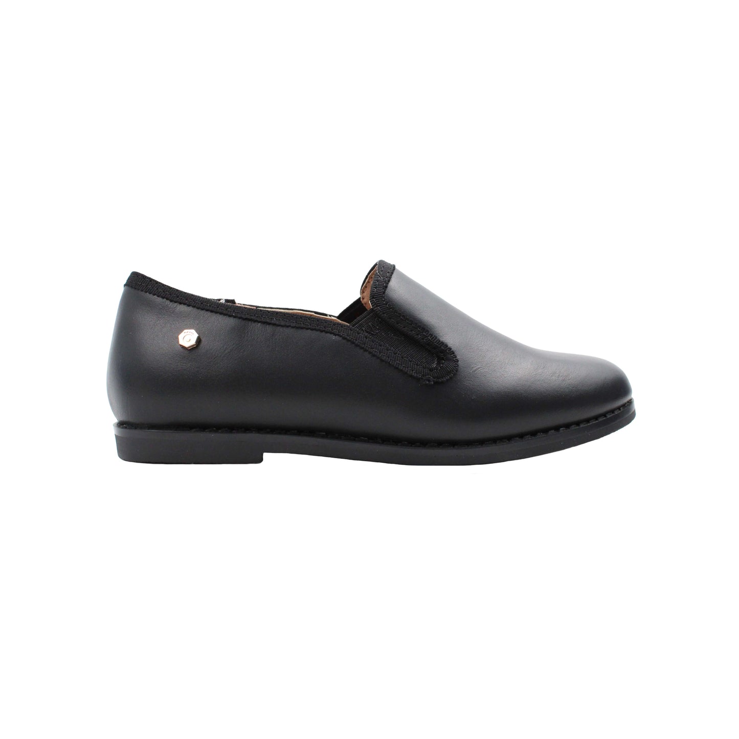 Black leather dress shoe