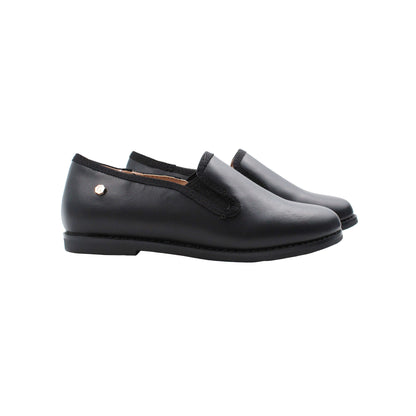 Black leather dress shoe