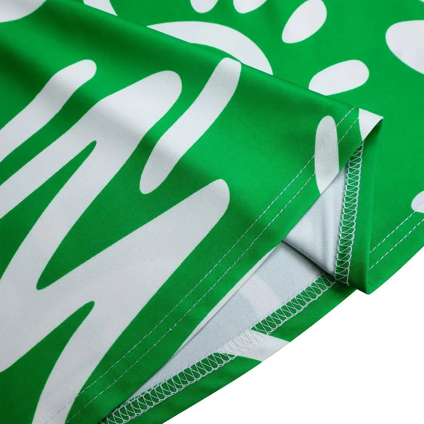 Printed Belted Dress Elegant  Knee-Length Round Neck Short Sleeve Dress