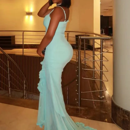 Irregular Ruffles Sling Dress