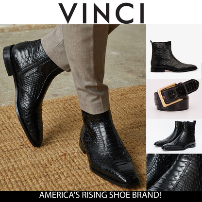 The Boss Black Pythn Snk Zip-Up Leather Men Boot Limited Edition