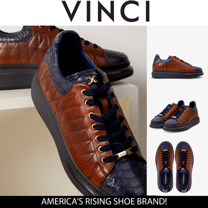 The Adler Pyht  Snk Skin Tan & Navy Men Sneaker