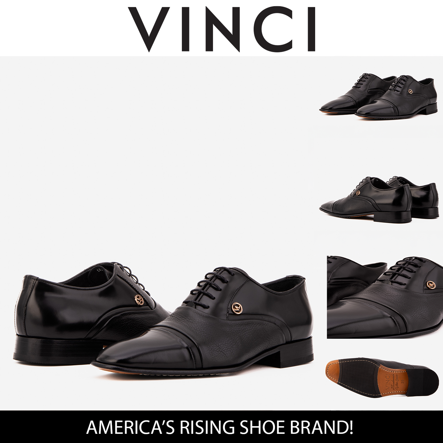 The Rockwell Handmade Black Leather Cap Toe Men Oxford Shoe