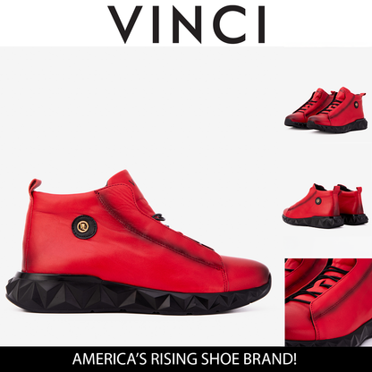 The Vertex Red Leather Men's Sneaker