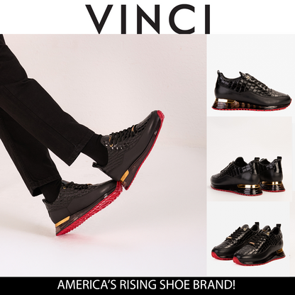 The Marseille Black Leather Men Sneaker