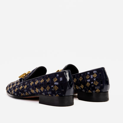 The Vicino Shoe Navy Blue Bit Dress Loafer Men Shoe