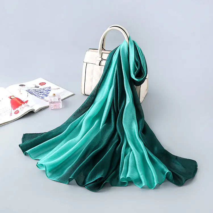 New Gradient Silk Scarf for Sun Protection