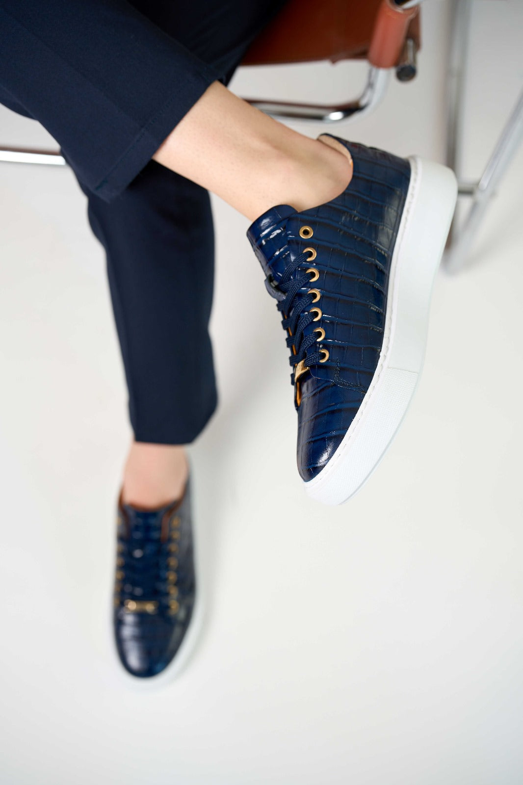 The Dublin Blue Leather Men Sneaker