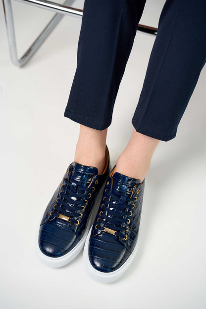 The Dublin Blue Leather Men Sneaker