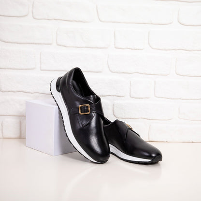 The Torino Black Leather Men Sneaker