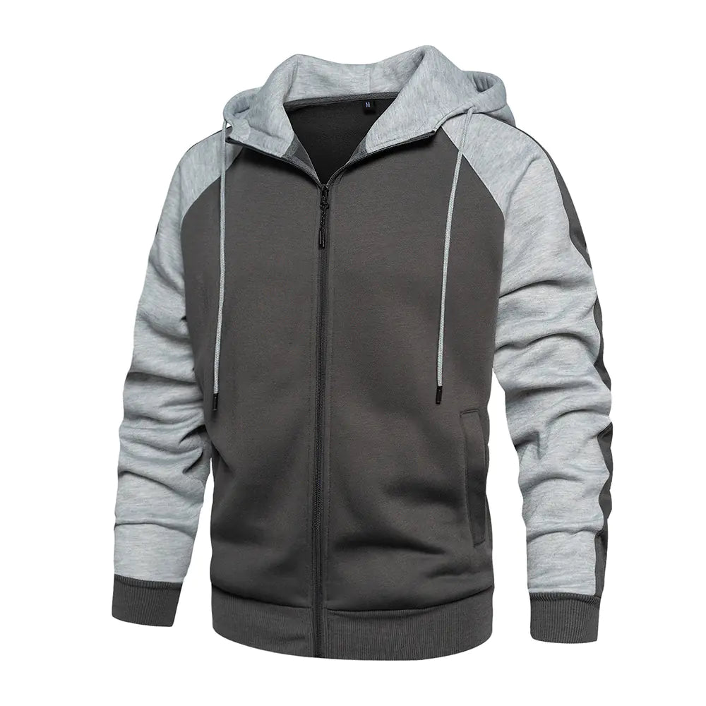 Men's Retro Hooded Zipper Cardigan Sweatshirt Top
