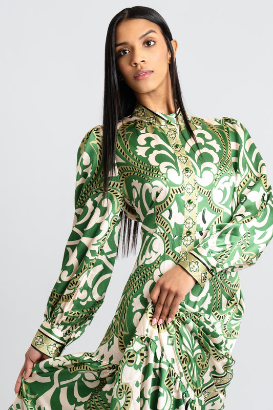 Zuri Baroque Print Dress