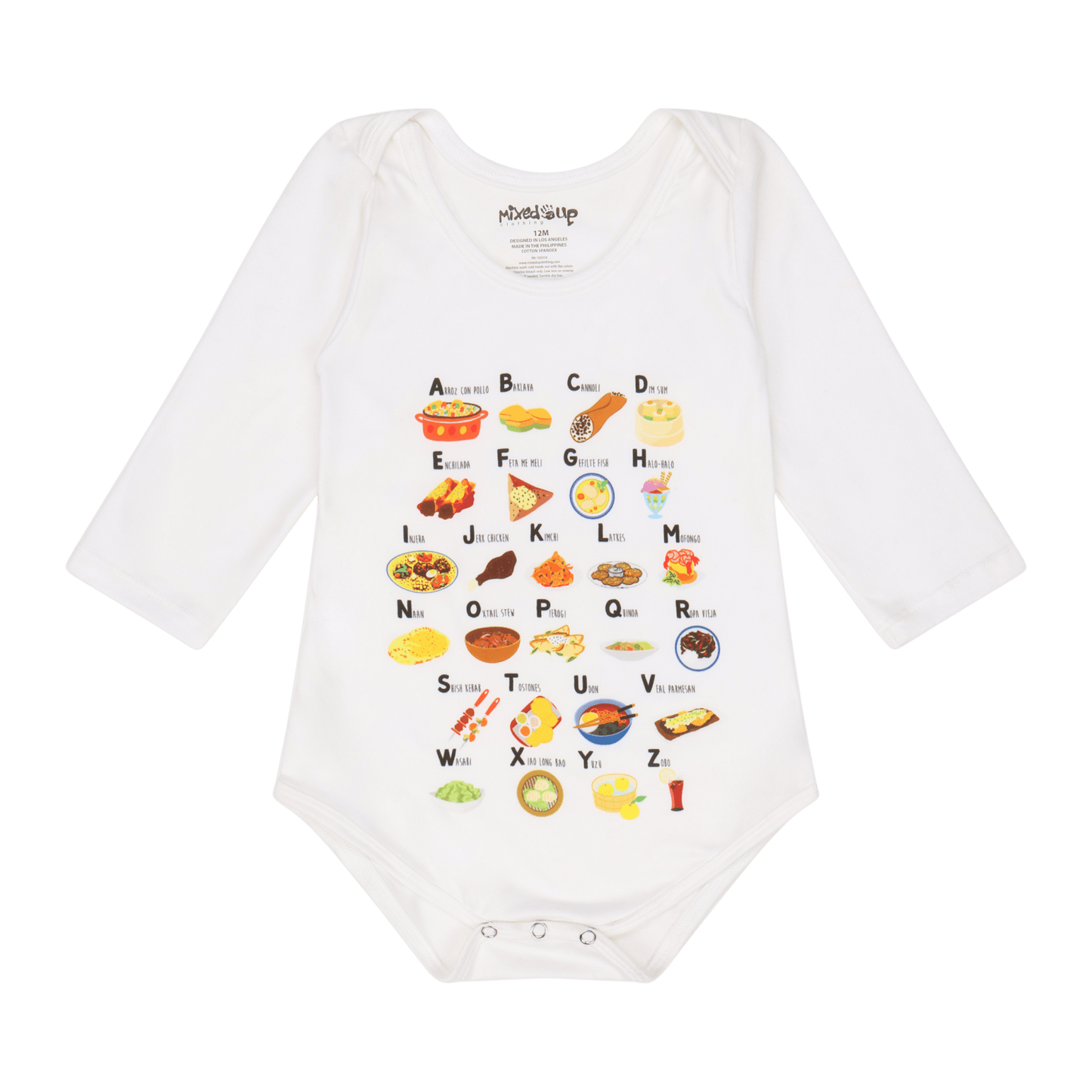 Alphabet Long Sleeve Bodysuit | Multicultural Kids Clothing