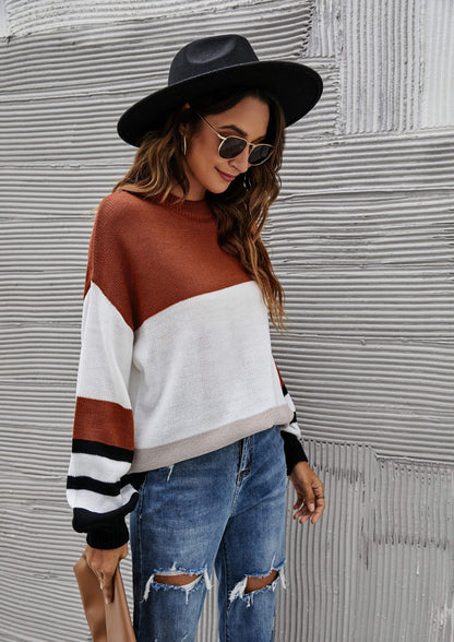 Color Block Oversized Sweater