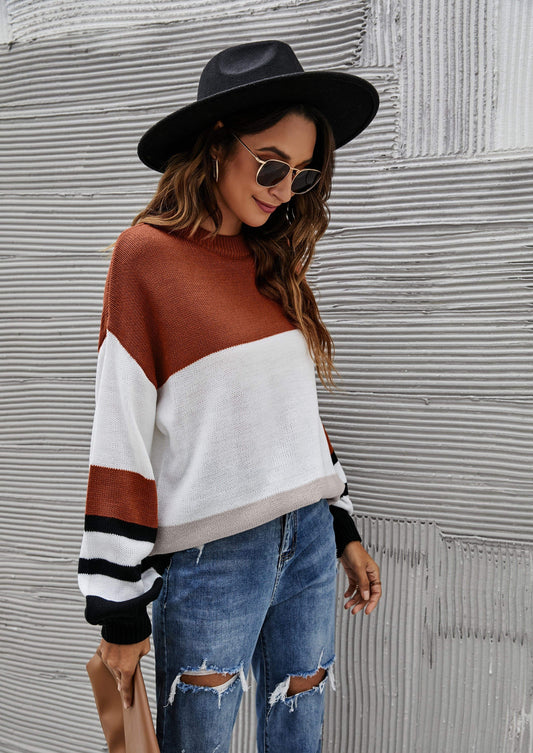 Color Block Oversized Sweater