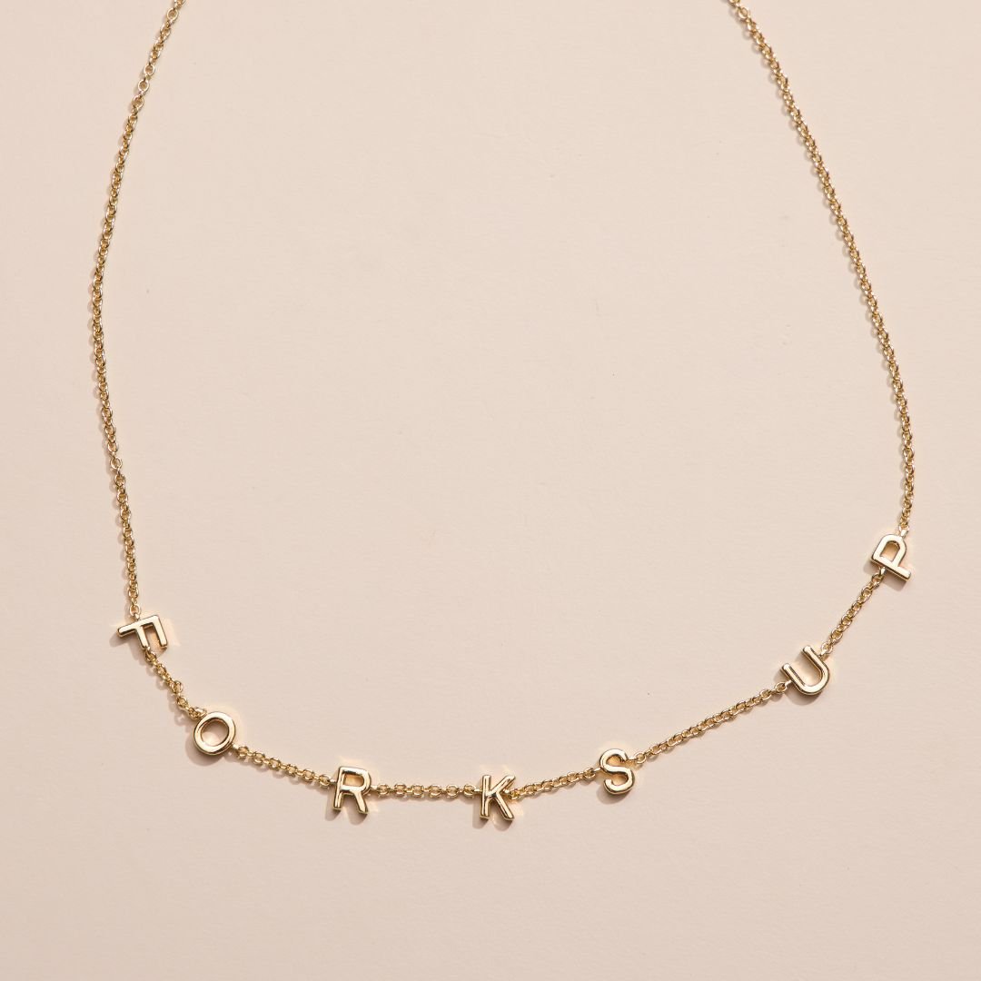 Arizona State University "Forks Up" Initial Necklace