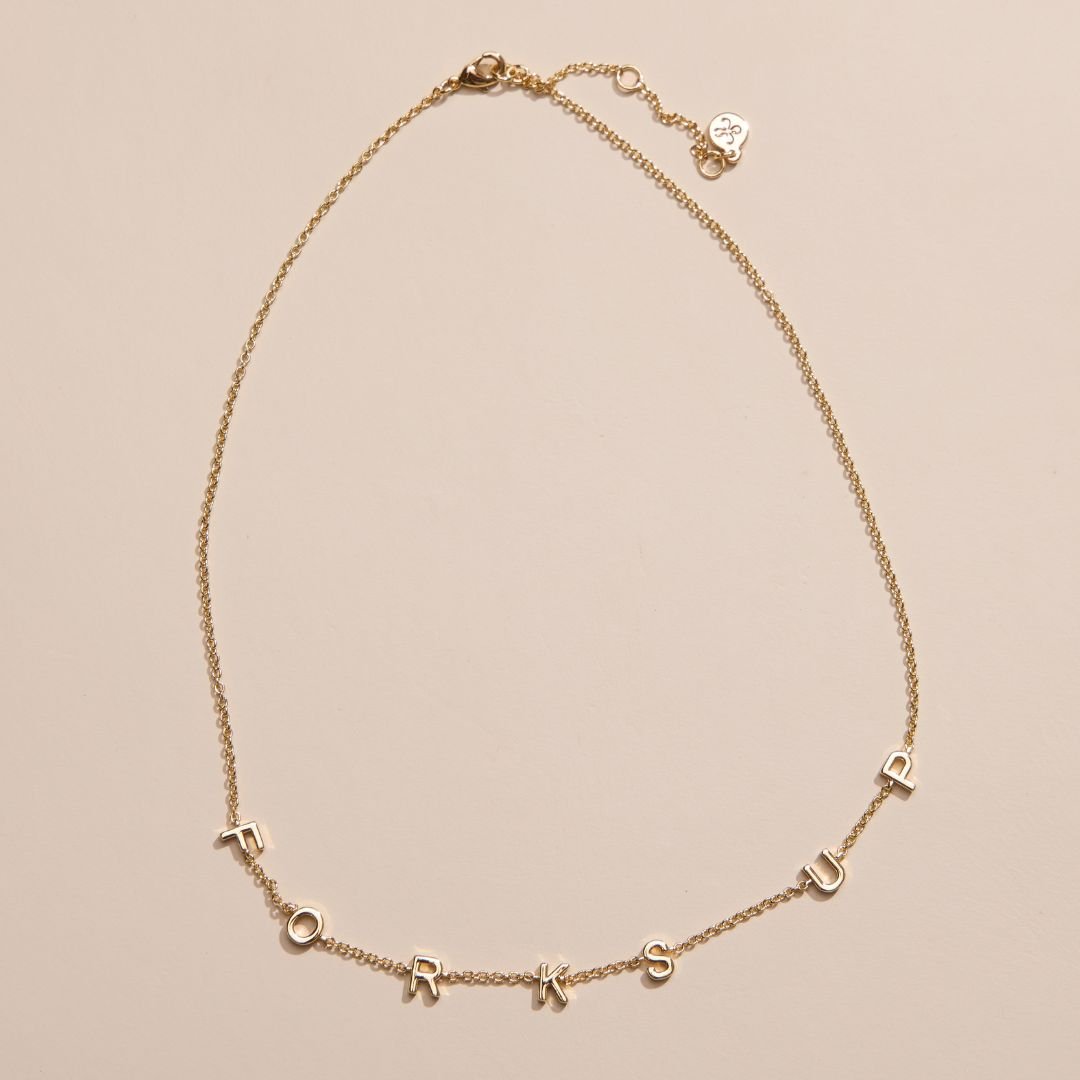 Arizona State University "Forks Up" Initial Necklace