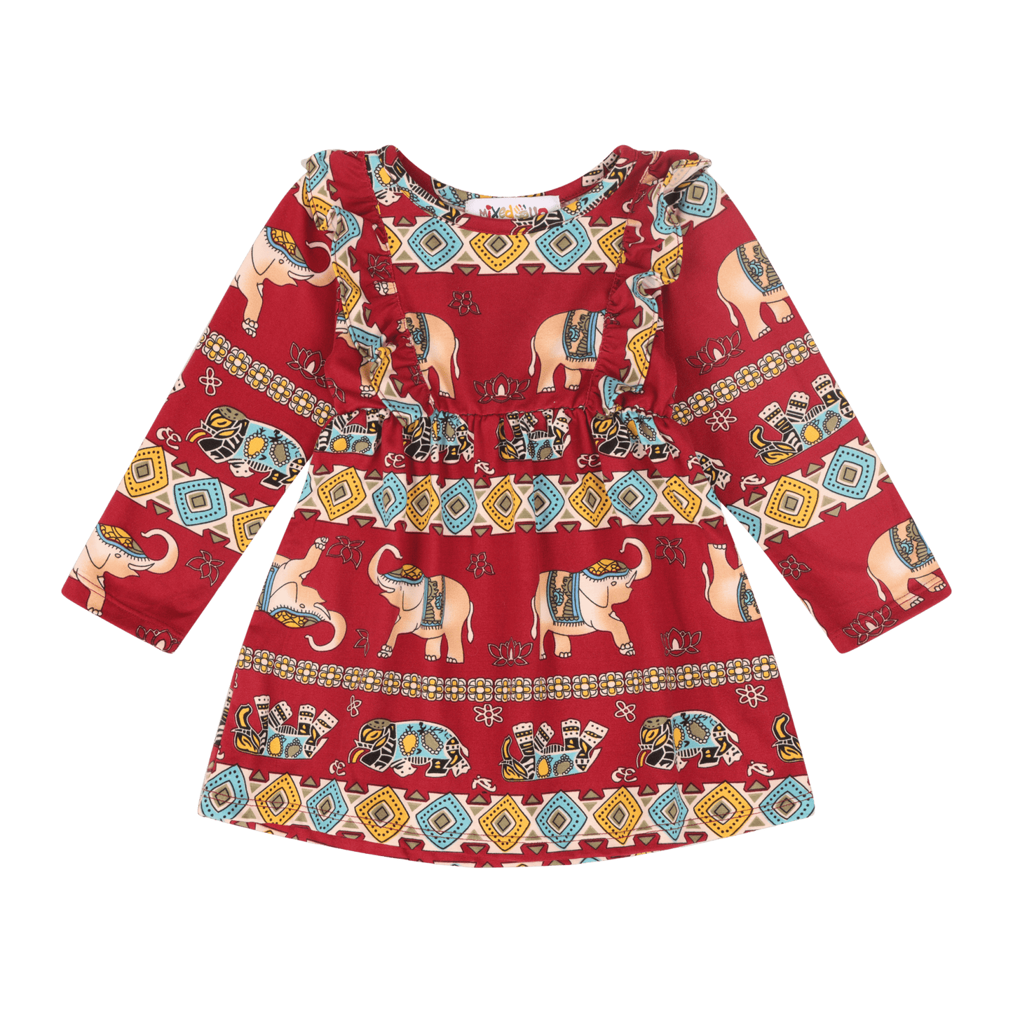 Baby Girls Volant Ruffle Print Dress