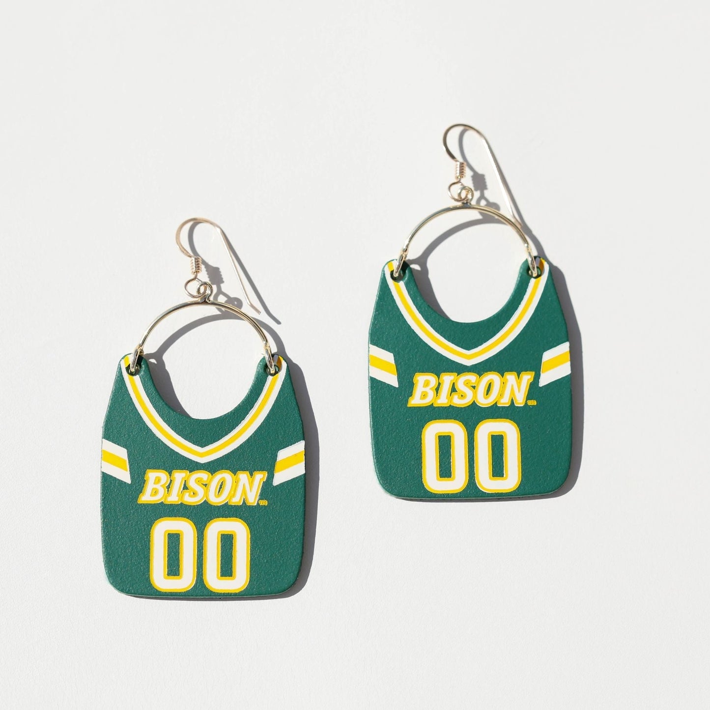 Bison Green North Dakota State University Football Jersey Earrings