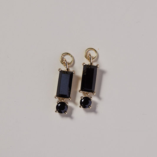 Black Crystal Baguette Charms