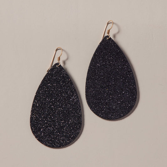 Black Sparkle Teardrops