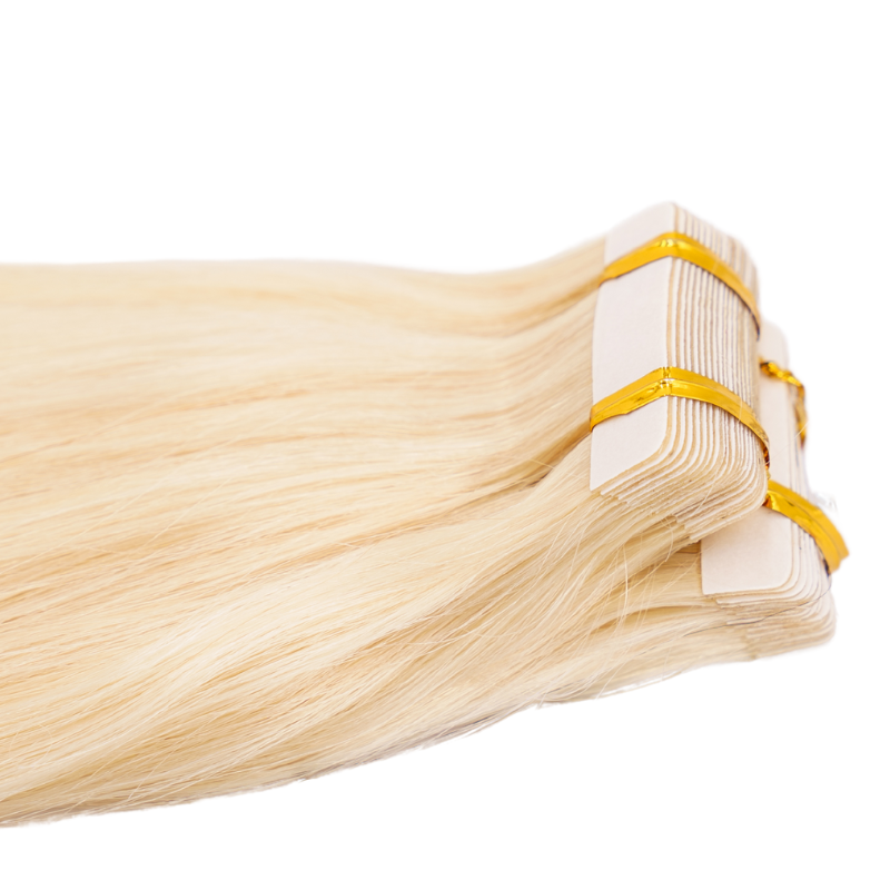 Raw Blonde Straight 100% Human Hair Tape In Extensions