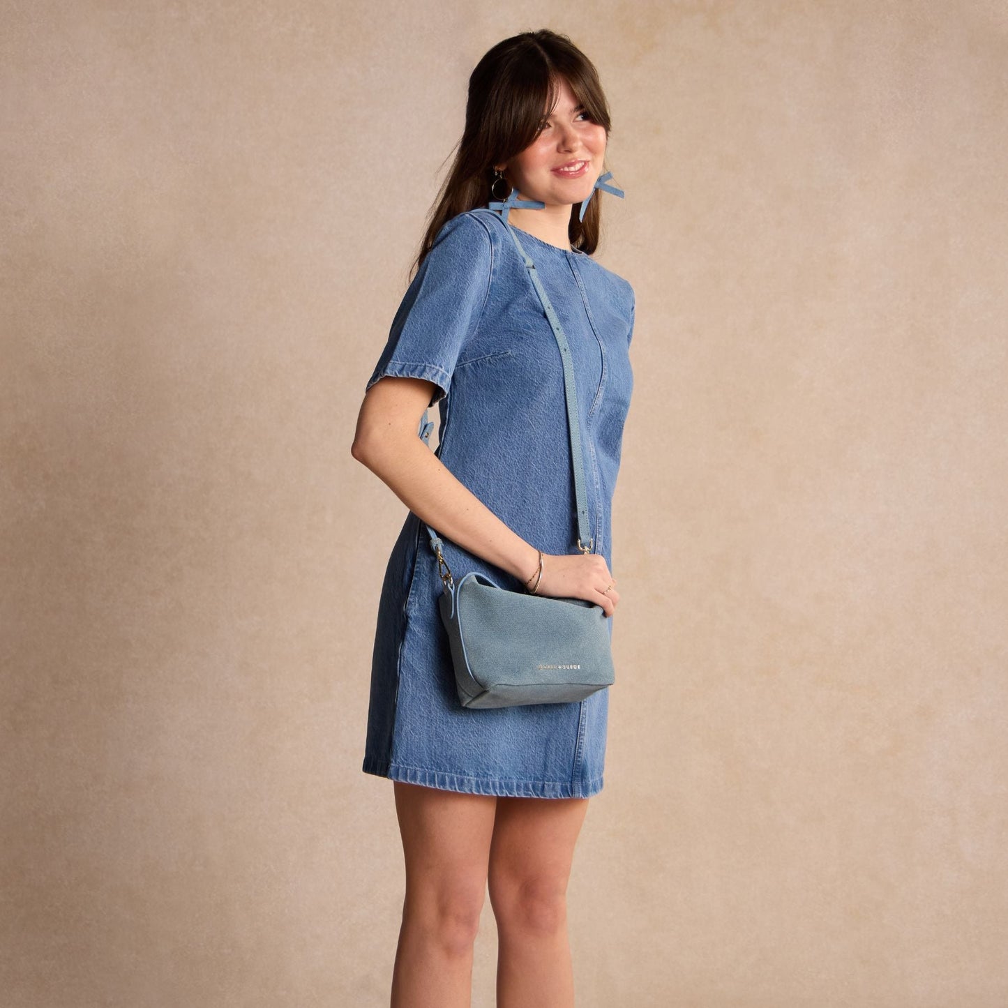 Brigitte Suede Mini Bag in Denim