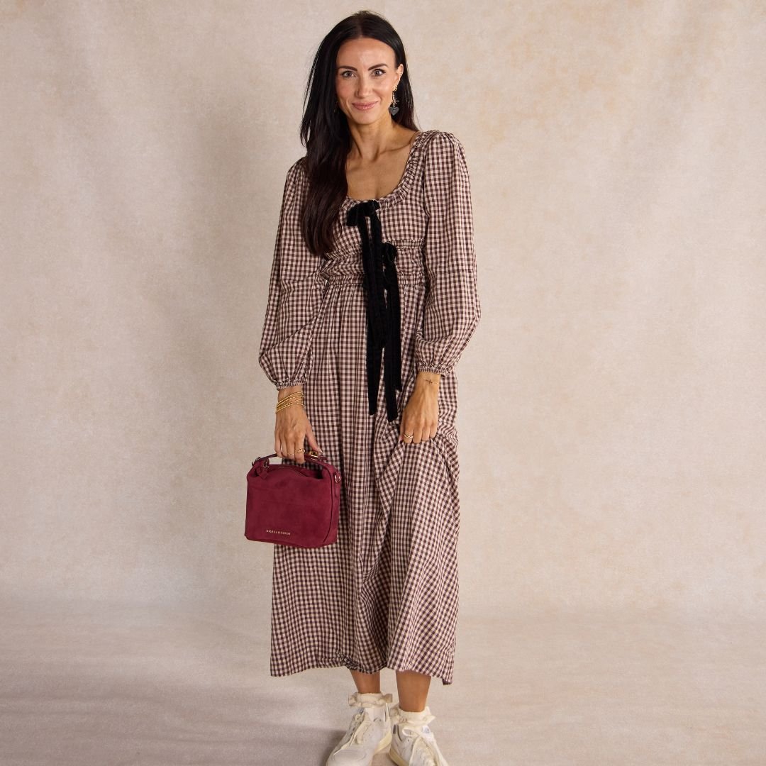 Brigitte Suede Mini Bag in Sangria