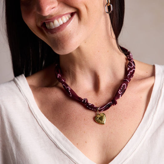 Burgundy Bandana Necklace