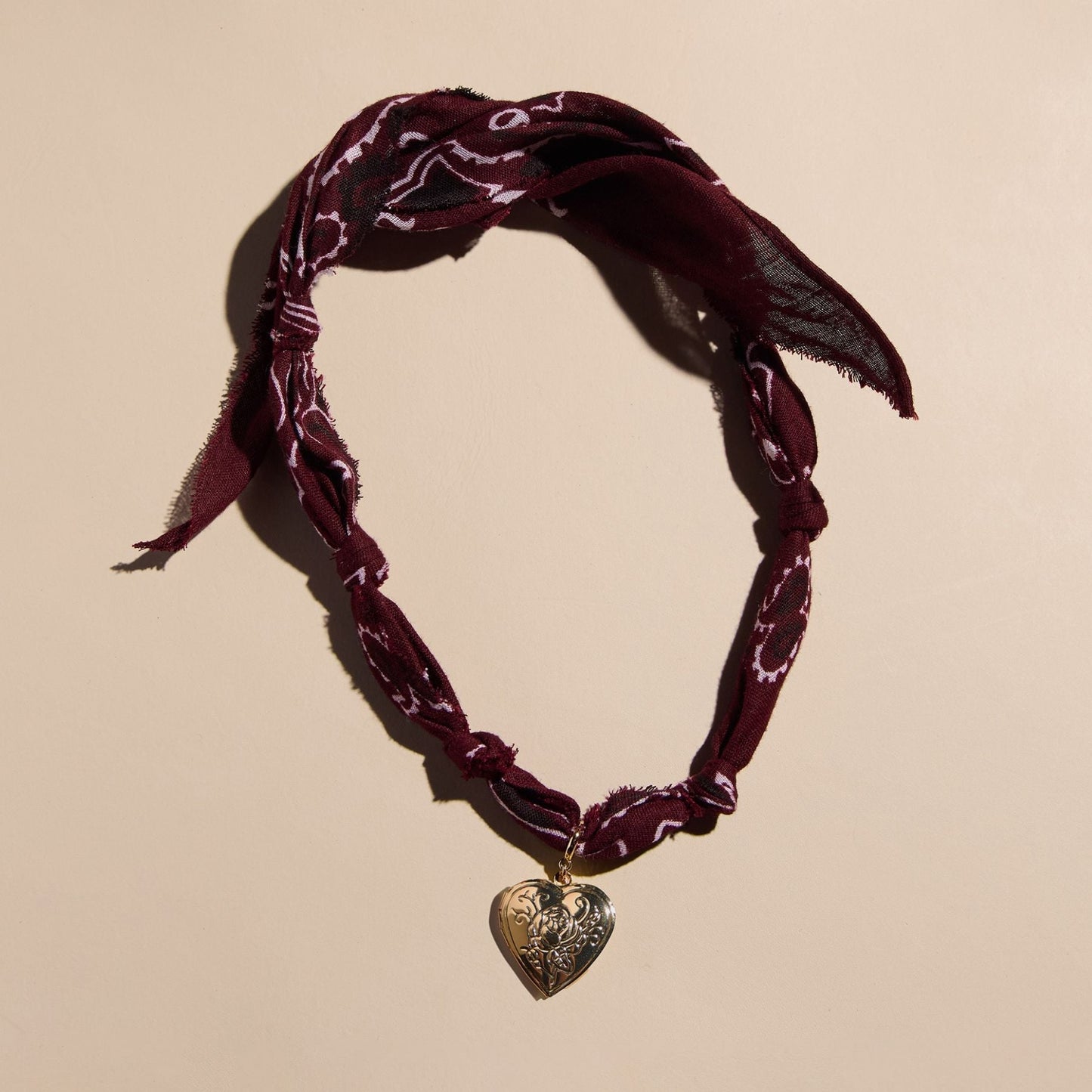 Burgundy Bandana Necklace
