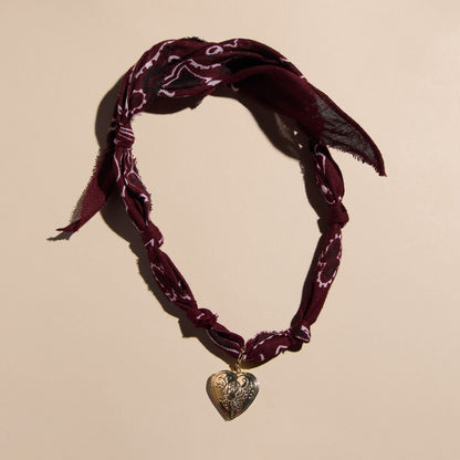 Burgundy Bandana Necklace