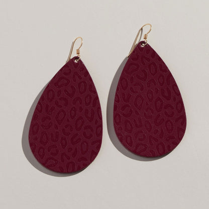 Burgundy Posh Leopard Teardrops