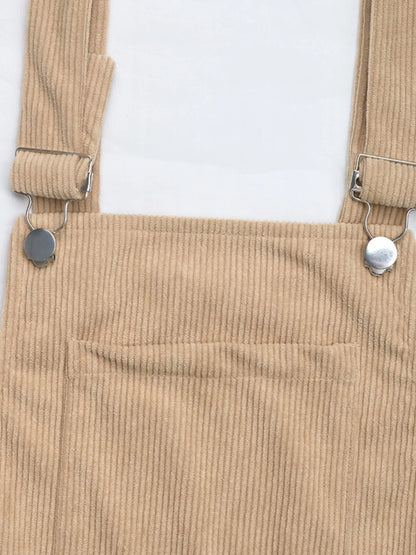 Corduroy Overall Dress with Pocket