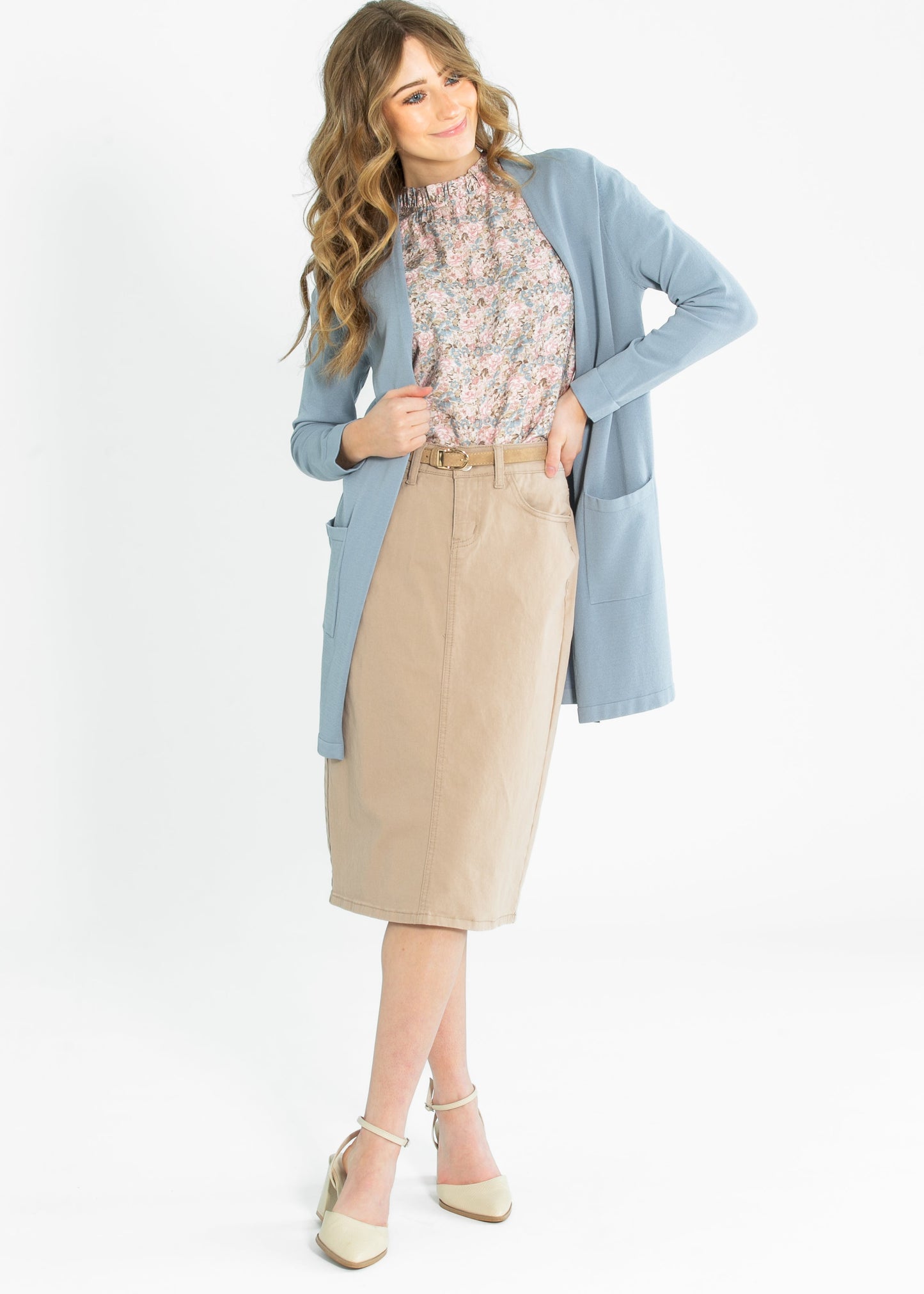 Clara Floral Ruffle Mockneck Short Sleeve Top - FINAL SALE