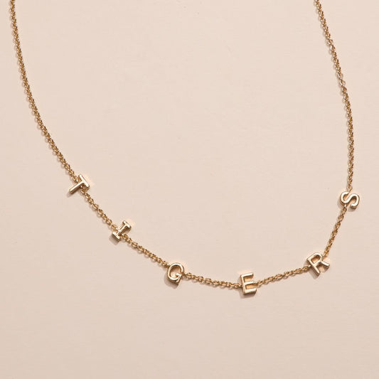 Clemson University "TIGERS" Initial Necklace